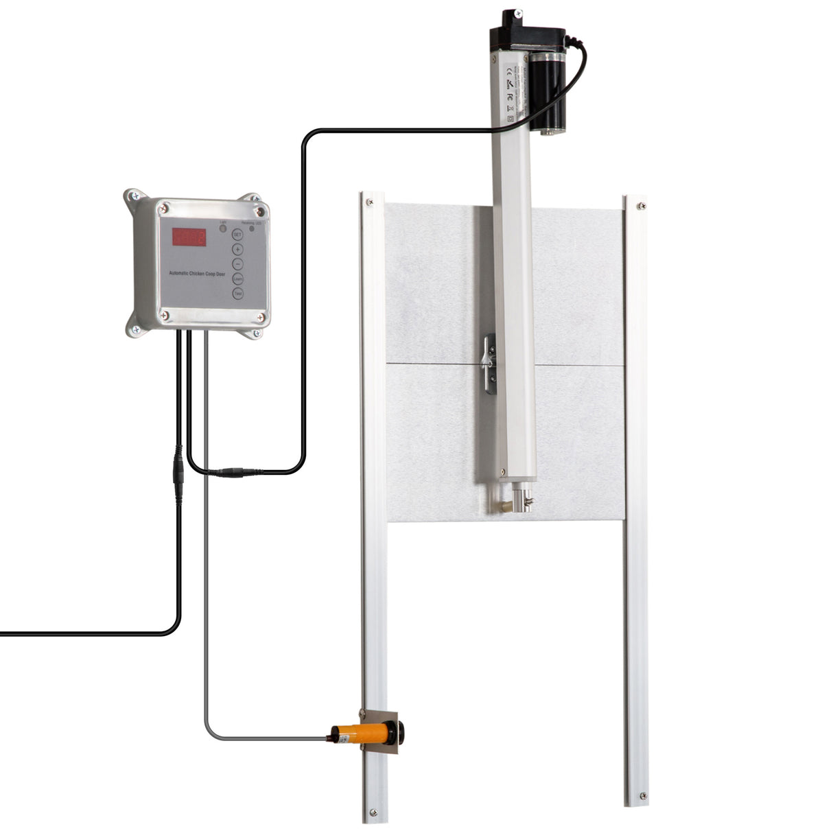 easycomfort easycomfort porta automatica pollaio da 42v con timer e sensore di luce alluminio e abs 30x30cm