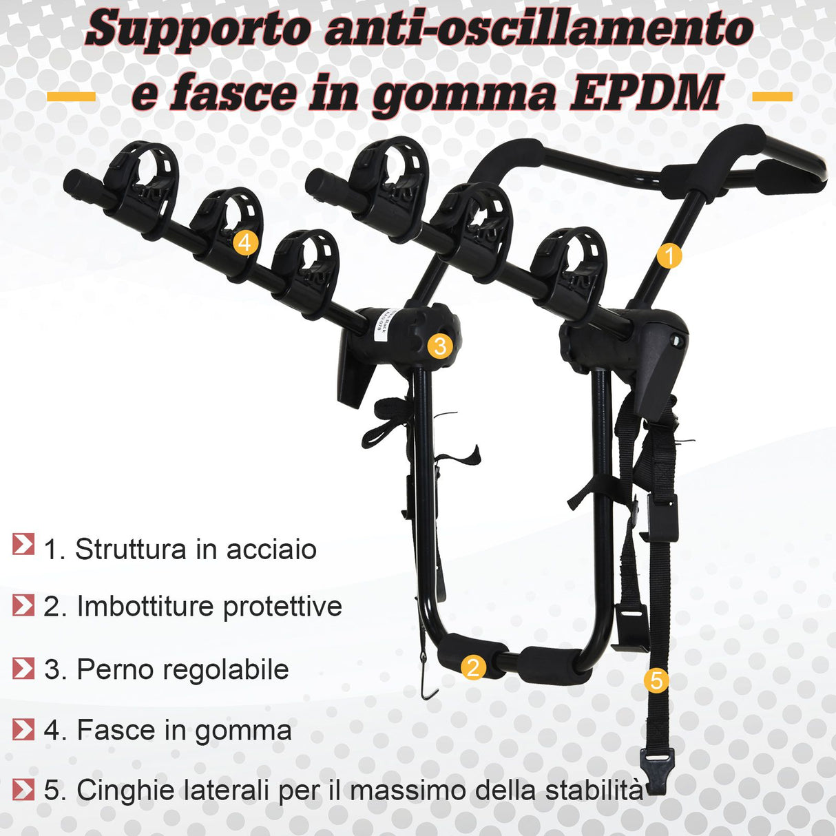 easycomfort easycomfort portabici posteriore per auto pieghevole per 3 biciclette max 45 kg in acciaio ean 8054111846219