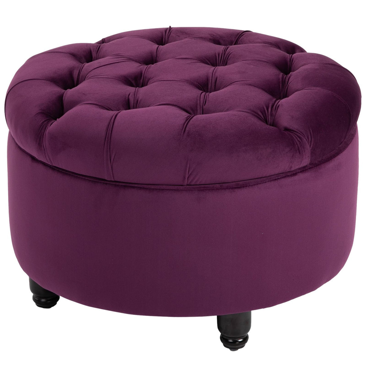 easycomfort easycomfort pouf contenitore in velluto viola con seduta in stile chesterfield imbottita ean 8054144135618