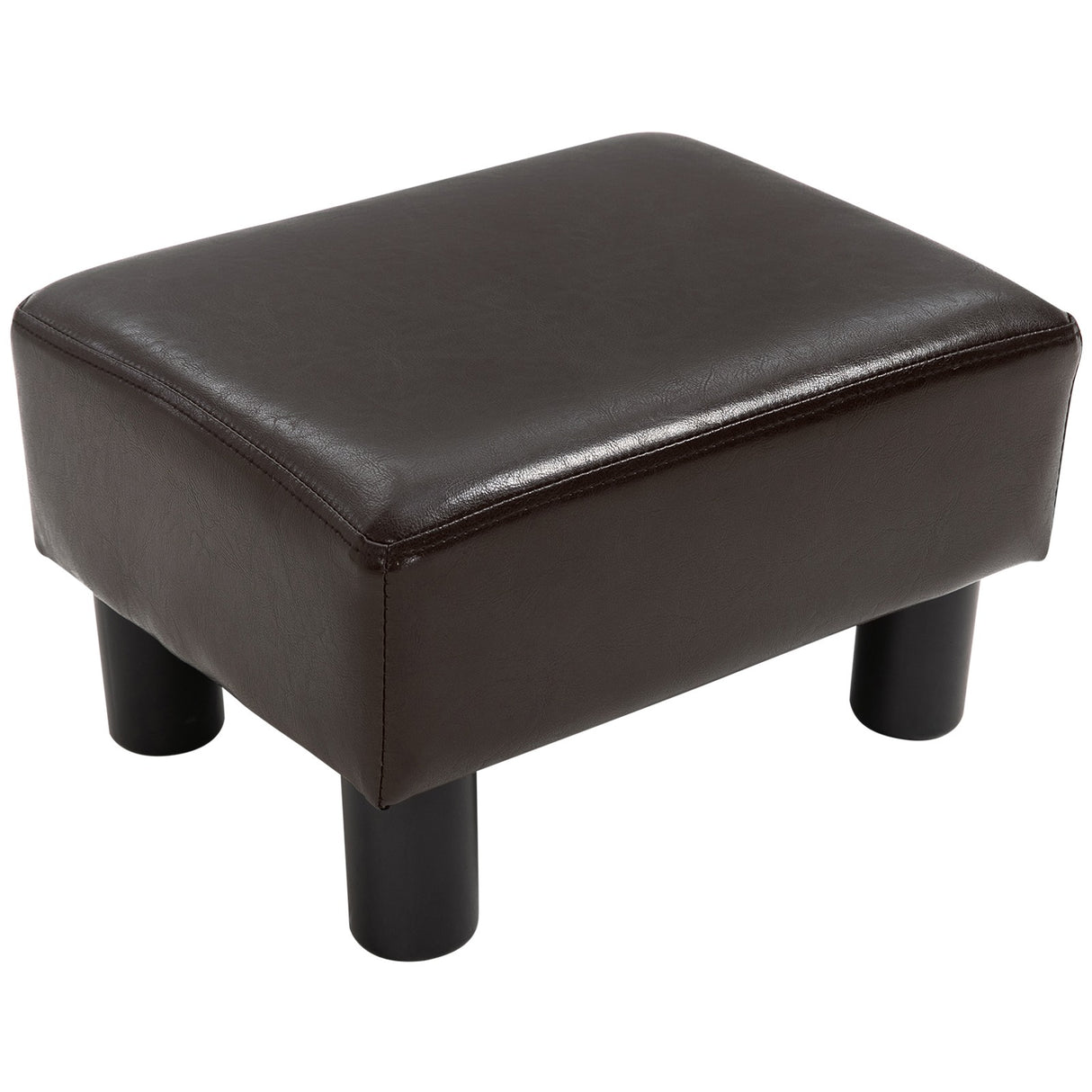easycomfort easycomfort pouf poggiapiedi imbottito rettangolare e in finta pelle 40x30x24 cm marrone