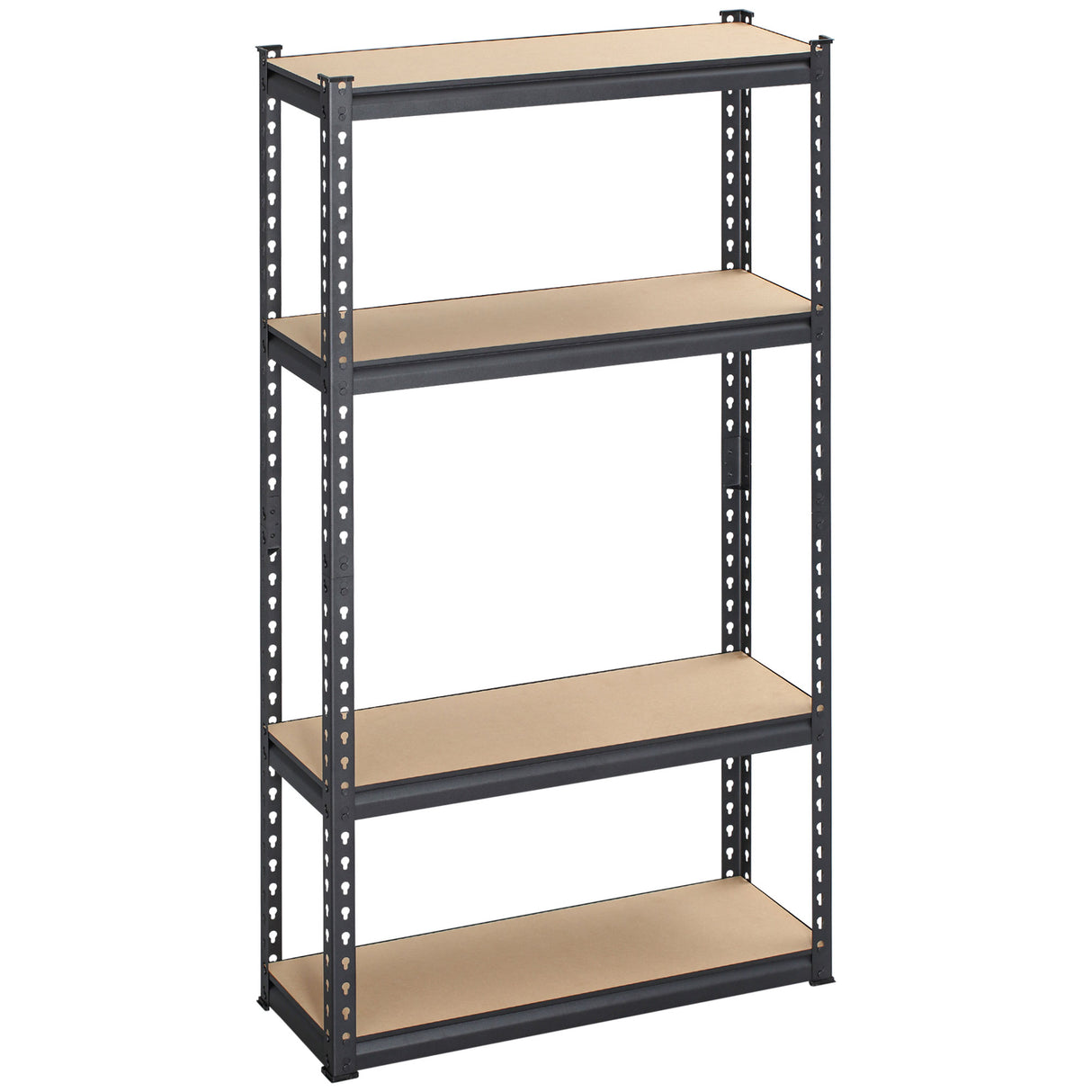 easycomfort easycomfort scaffalatura industriale a 4 livelli in mdf e acciaio con ripiani aperti e regolabili 81 3x30x152 4 cm