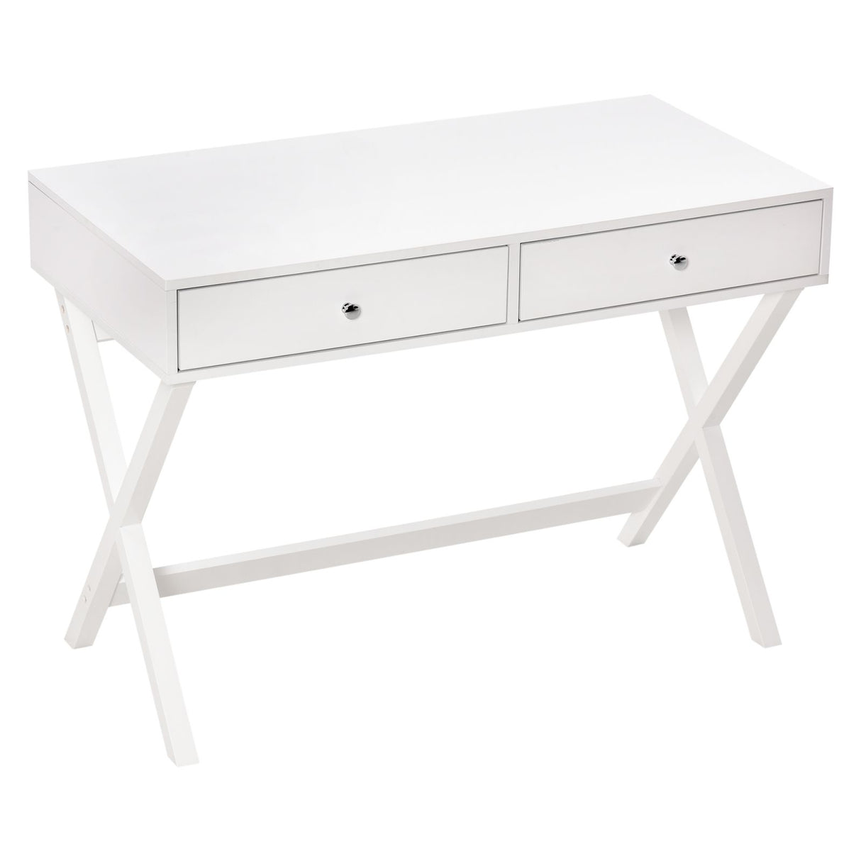 easycomfort easycomfort scrivania con 2 cassetti bianco