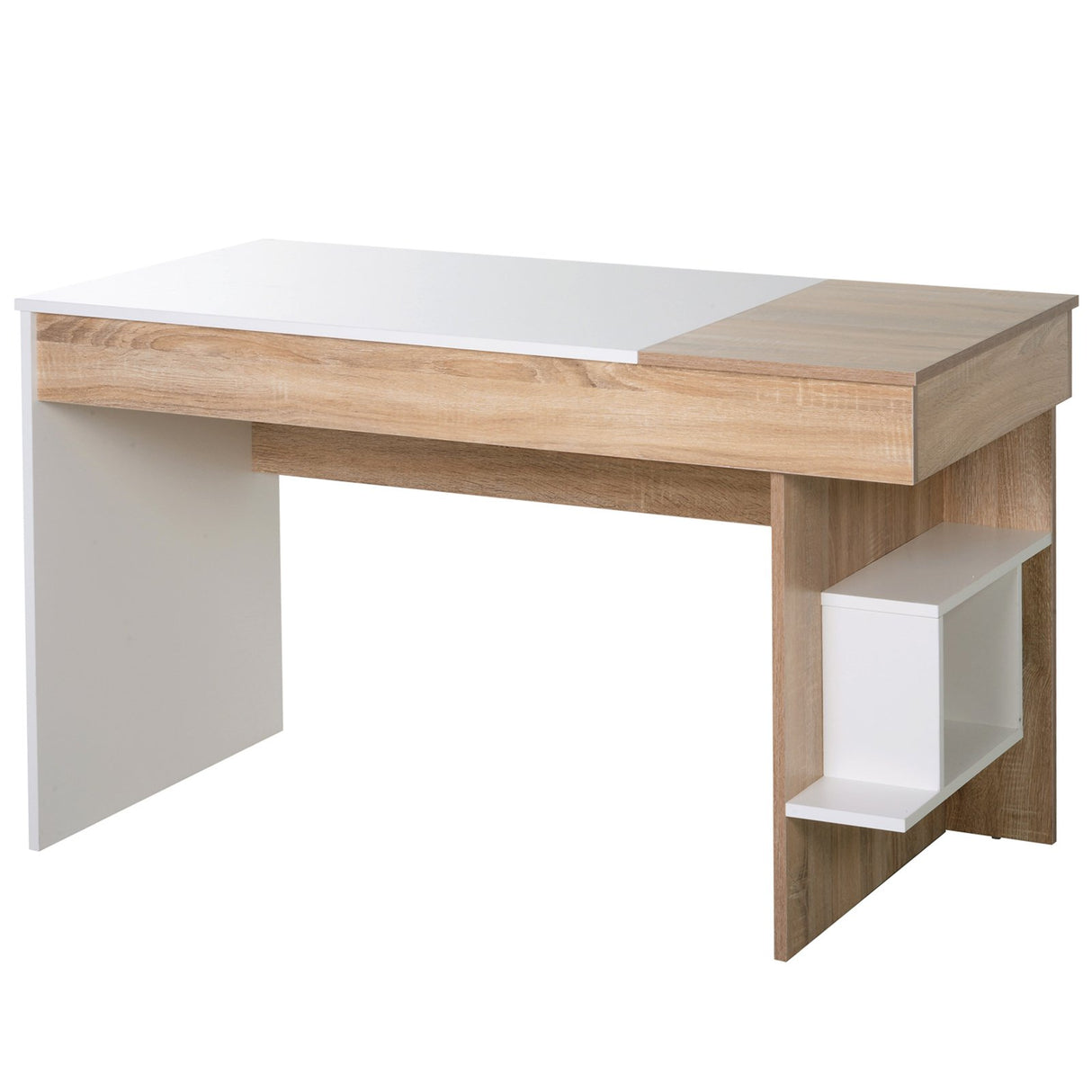 easycomfort easycomfort scrivania moderna salvaspazio con piano sollevabile in legno bianco 120x60x74cm ean 8054111840354