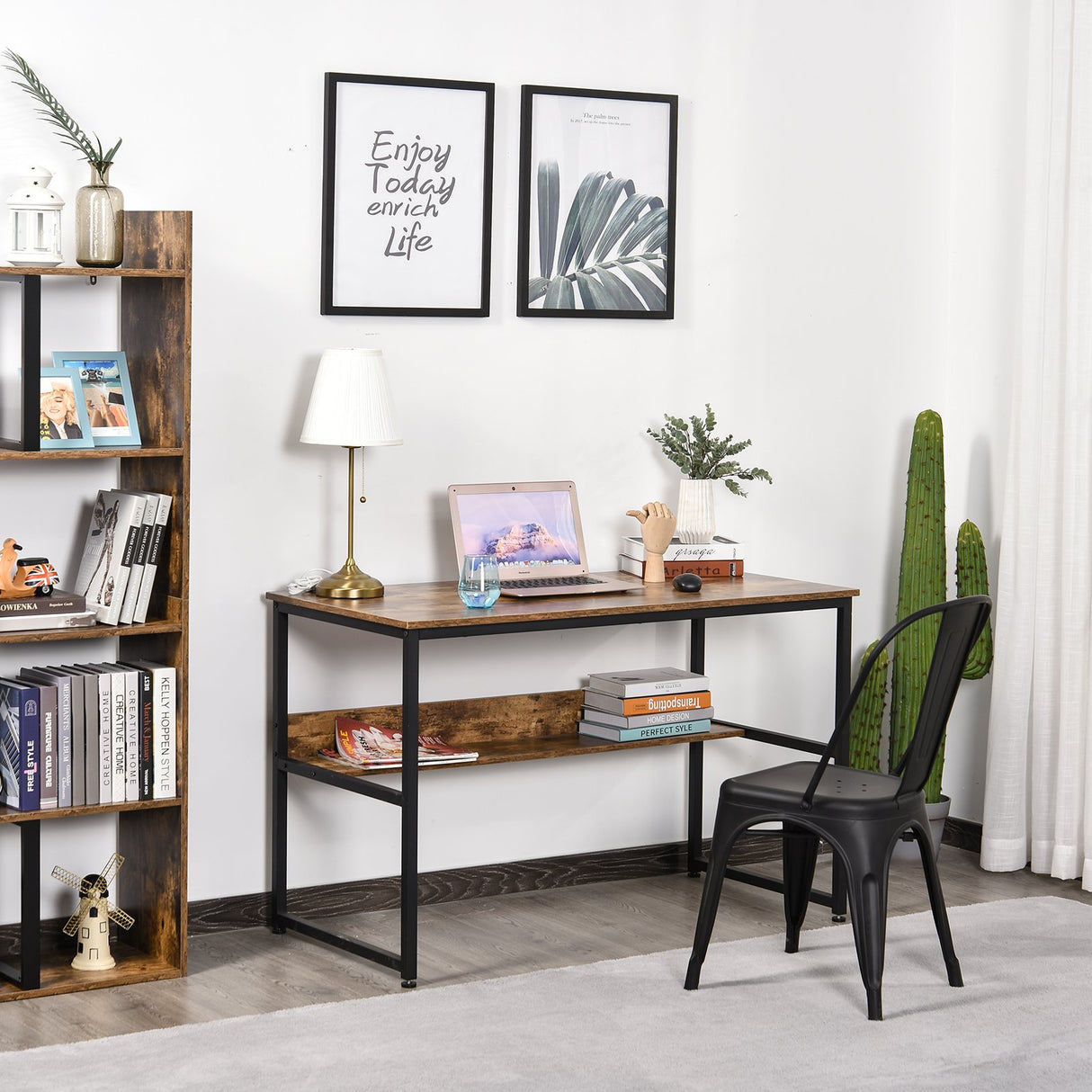 easycomfort easycomfort scrivania moderna stile industriale con struttura in acciaio 120 x 60 x 77cm ean 8054144135205