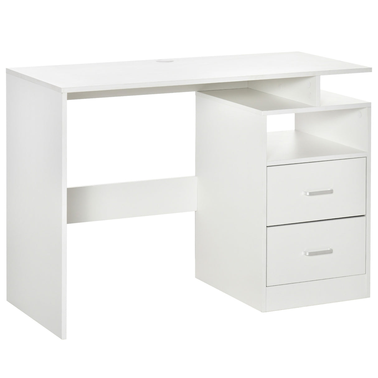 easycomfort easycomfort scrivania pc salvaspazio per camera o ufficio in legno 108x48x76cm bianco