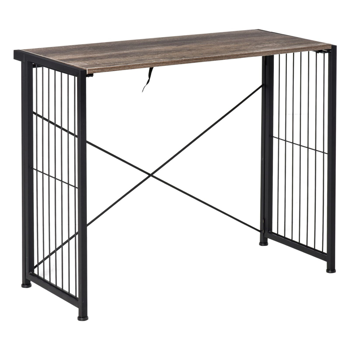 easycomfort easycomfort scrivania richiudibile salvaspazio per casa e ufficio legno e metallo 90x45x74cm marrone