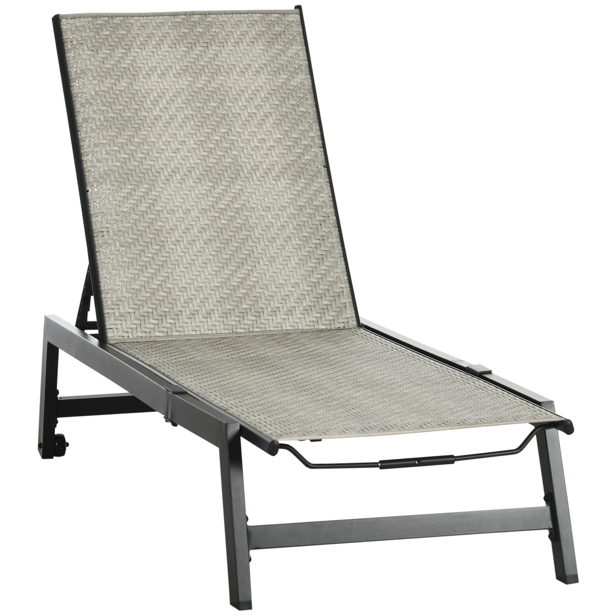 easycomfort easycomfort sdraio da giardino in rattan e alluminio regolabile in 5 posizioni con ruote 162x60x90 cm