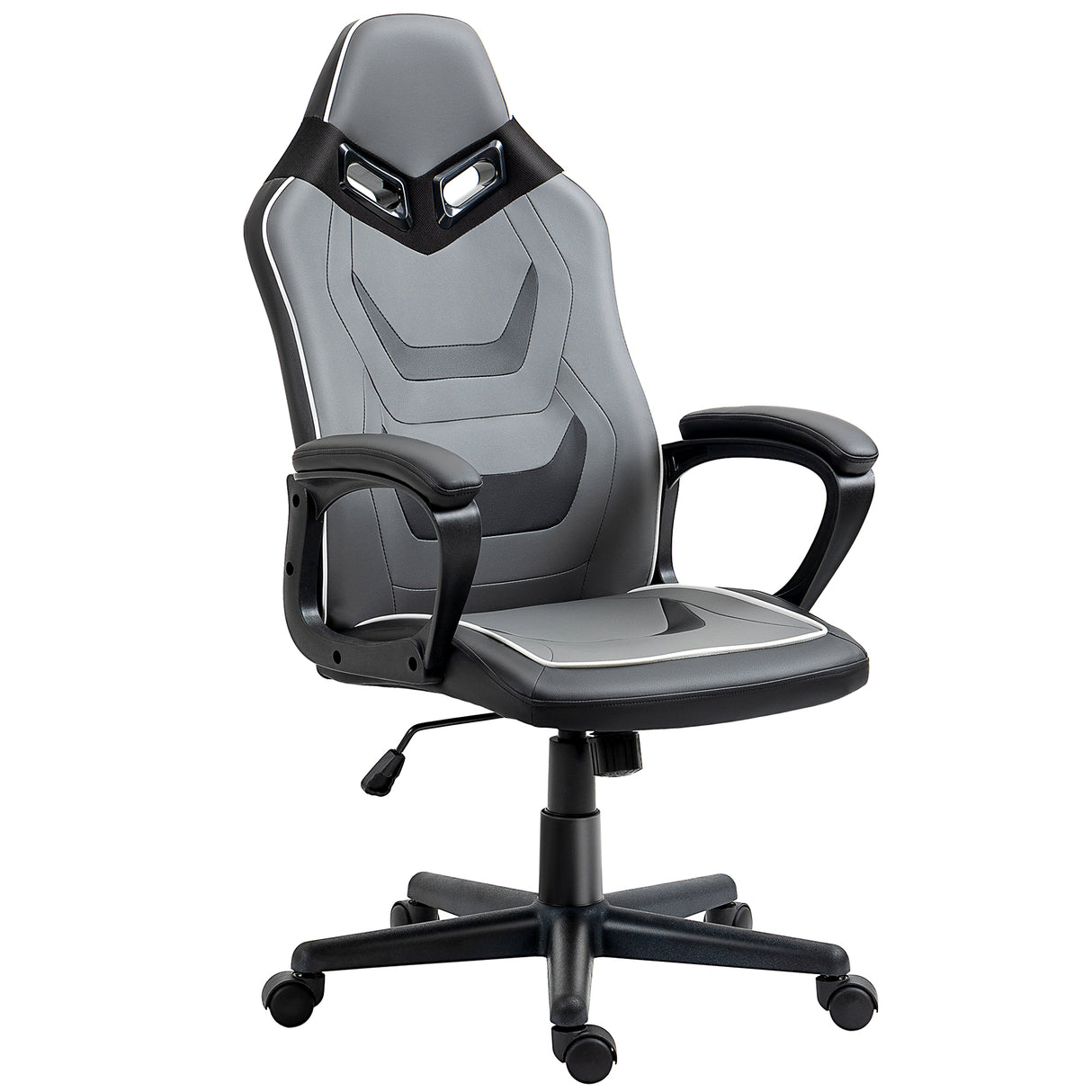 easycomfort easycomfort sedia da gaming ad altezza regolabile con funzione dondolo per casa e ufficio 60x63x113 125 cm grigia e nera