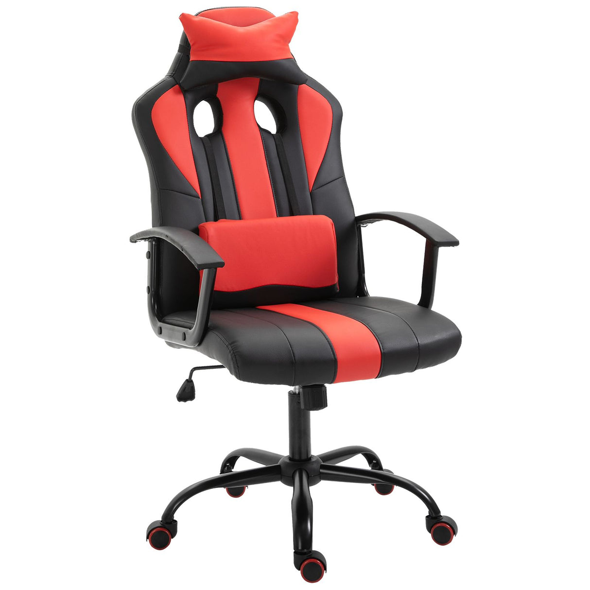 easycomfort easycomfort sedia da gaming ergonomica con braccioli altezza regolabile con cuscino nero e rosso ean 8054144134376