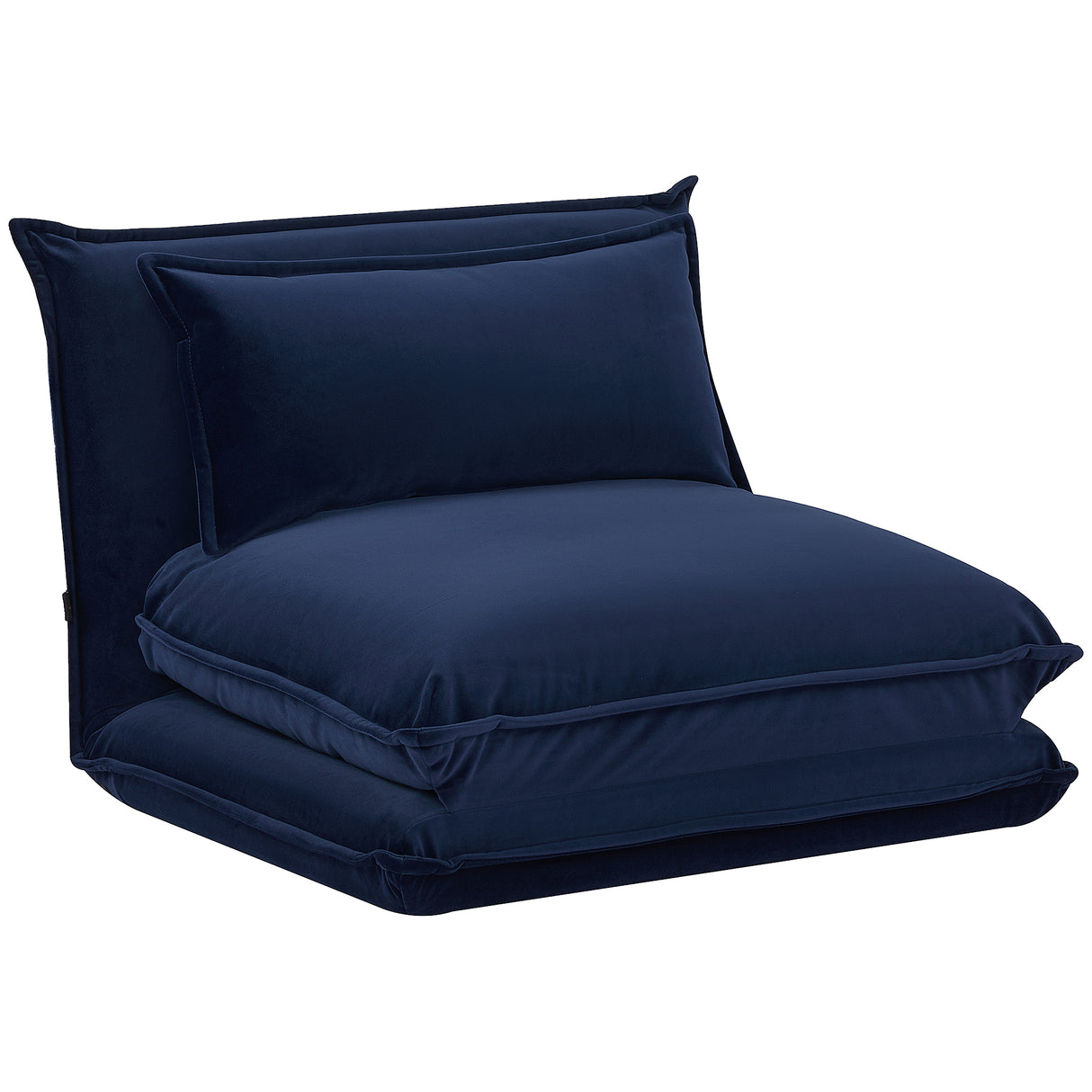easycomfort easycomfort sedia da pavimento con schienale regolabile in 5 posizioni e seduta imbottita in acciaio e poliestere blu scuro