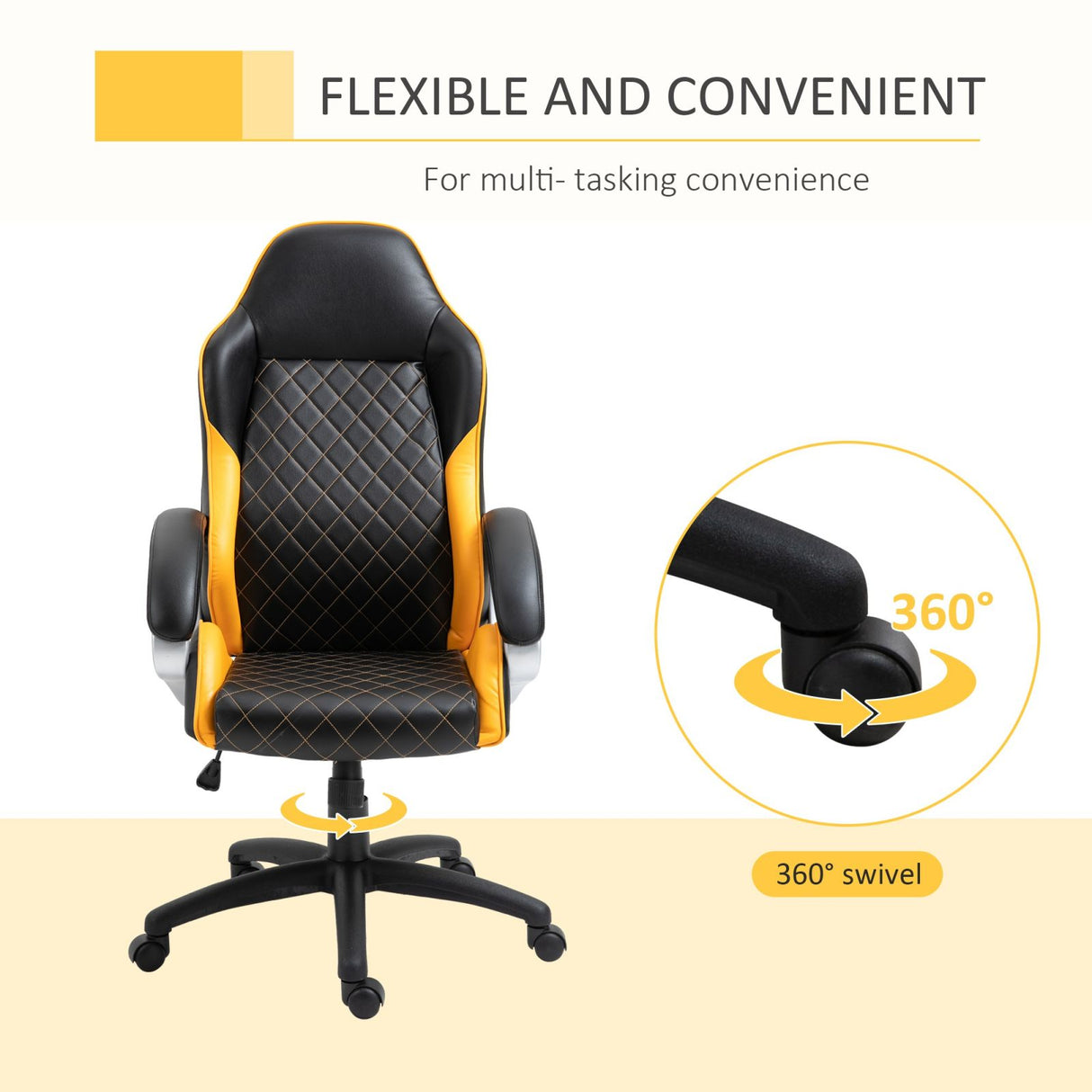 easycomfort easycomfort sedia da ufficio ergonomica con altezza regolabile dondolamento e ruote girevoli arancione 64 5x72x121 131cm ean 8055776914541