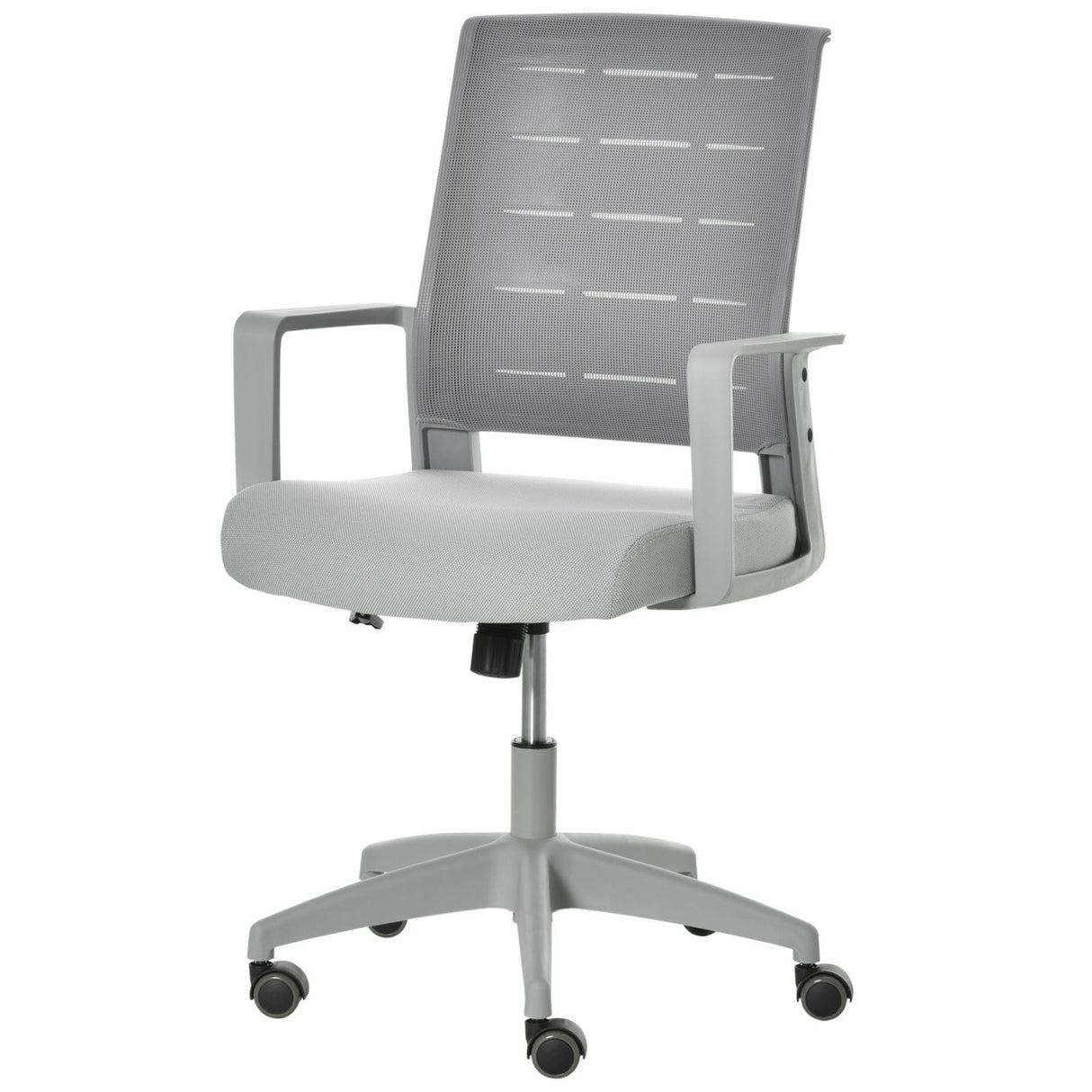 easycomfort easycomfort sedia da ufficio ergonomica girevole con altezza regolabile ruote e braccioli grigio