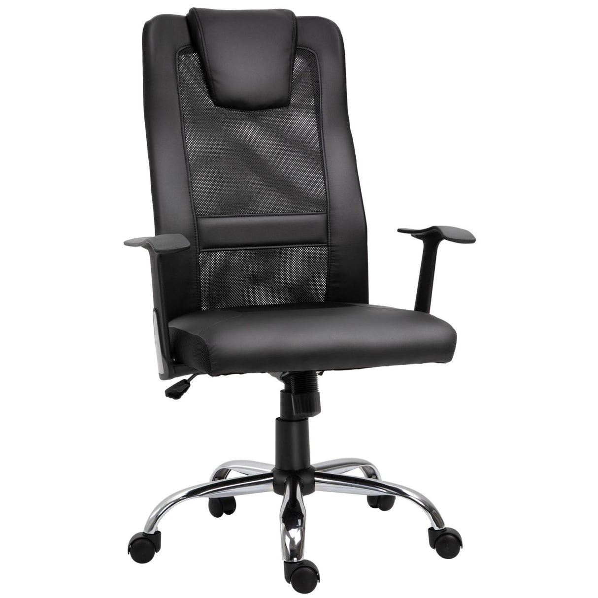 easycomfort easycomfort sedia da ufficio ergonomica girevole in mesh e ecopelle altezza regolabile nero ean 8054144139920