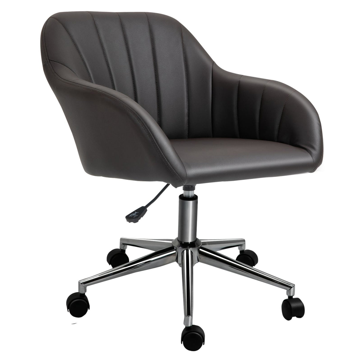 easycomfort easycomfort sedia da ufficio ergonomica in similpelle altezza della seduta regolabile e girevole 60x59x79 89cm marrone