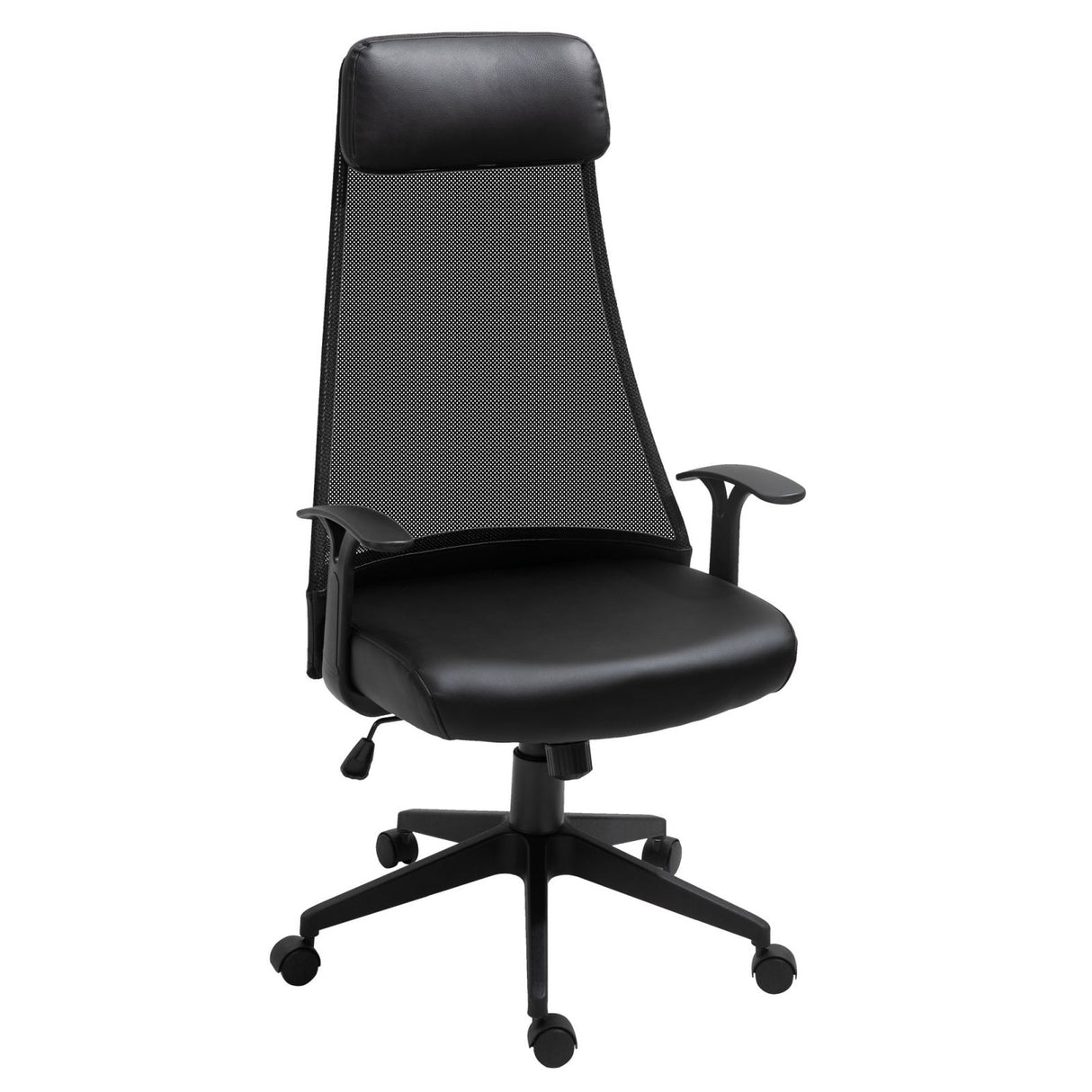 easycomfort easycomfort sedia da ufficio poltrona ergonomica girevole con altezza regolabile in similpelle e tessuto nero