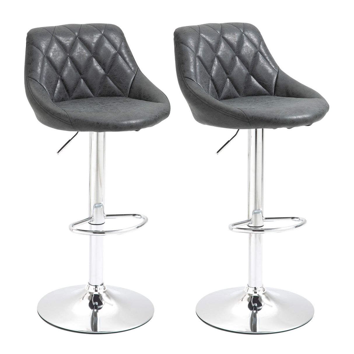 easycomfort easycomfort set 2 sgabelli da bar di design girevoli con altezza regolabile nero
