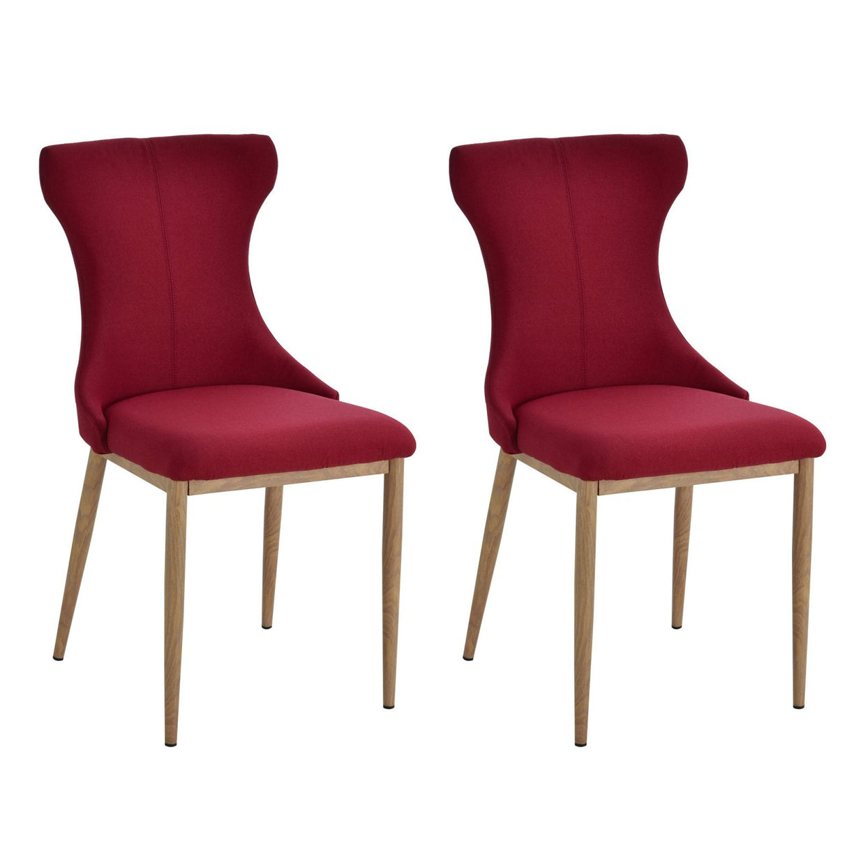 easycomfort easycomfort set di 2 sedie da pranzo imbottite gambe in metallo effetto legno rosso ean 8055776916125