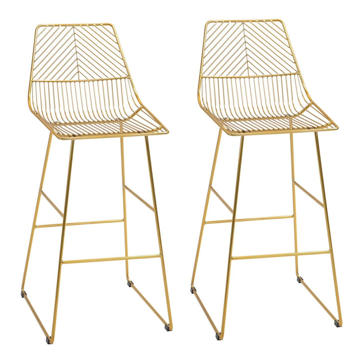 easycomfort easycomfort set di 2 sgabelli alti con poggiapiedi in metallo oro