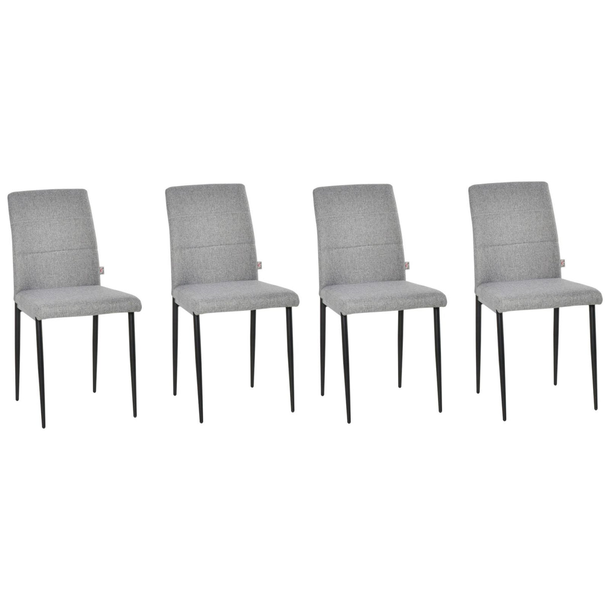 easycomfort easycomfort set di 4 sedie imbottite da salotto con rivestimento tessuto e gambe in metallo grigio