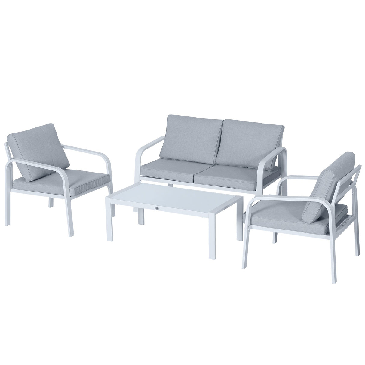 easycomfort easycomfort set mobili da giardino 4 pezzi con 2 sedie 1 divano a 2 posti e 1 tavolino da caffe