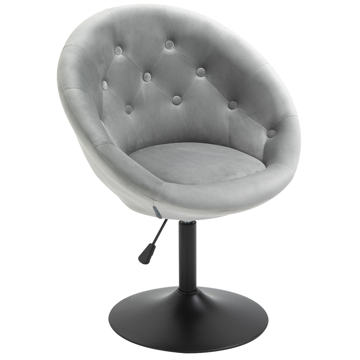 easycomfort easycomfort sgabello imbottito con altezza regolabile e rivestimento in velluto grigio