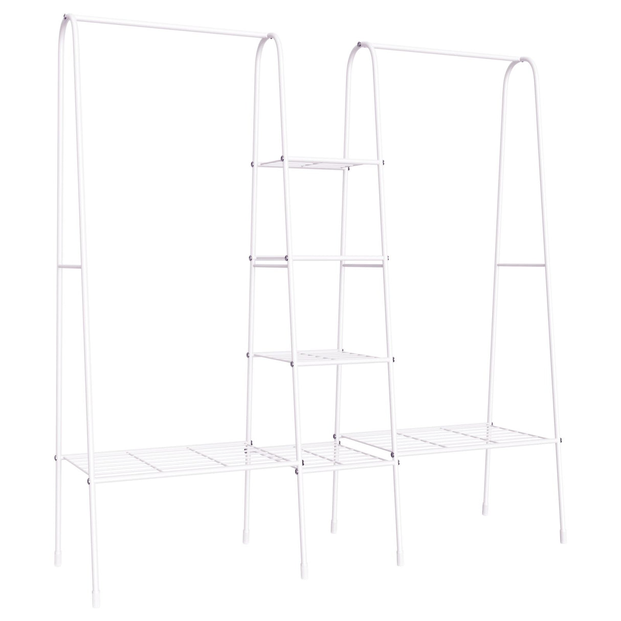 easycomfort easycomfort stand appendi abiti con scaffale a 4 ripiani tubolare in metallo 176x47x177cm bianco ean 8054144139470