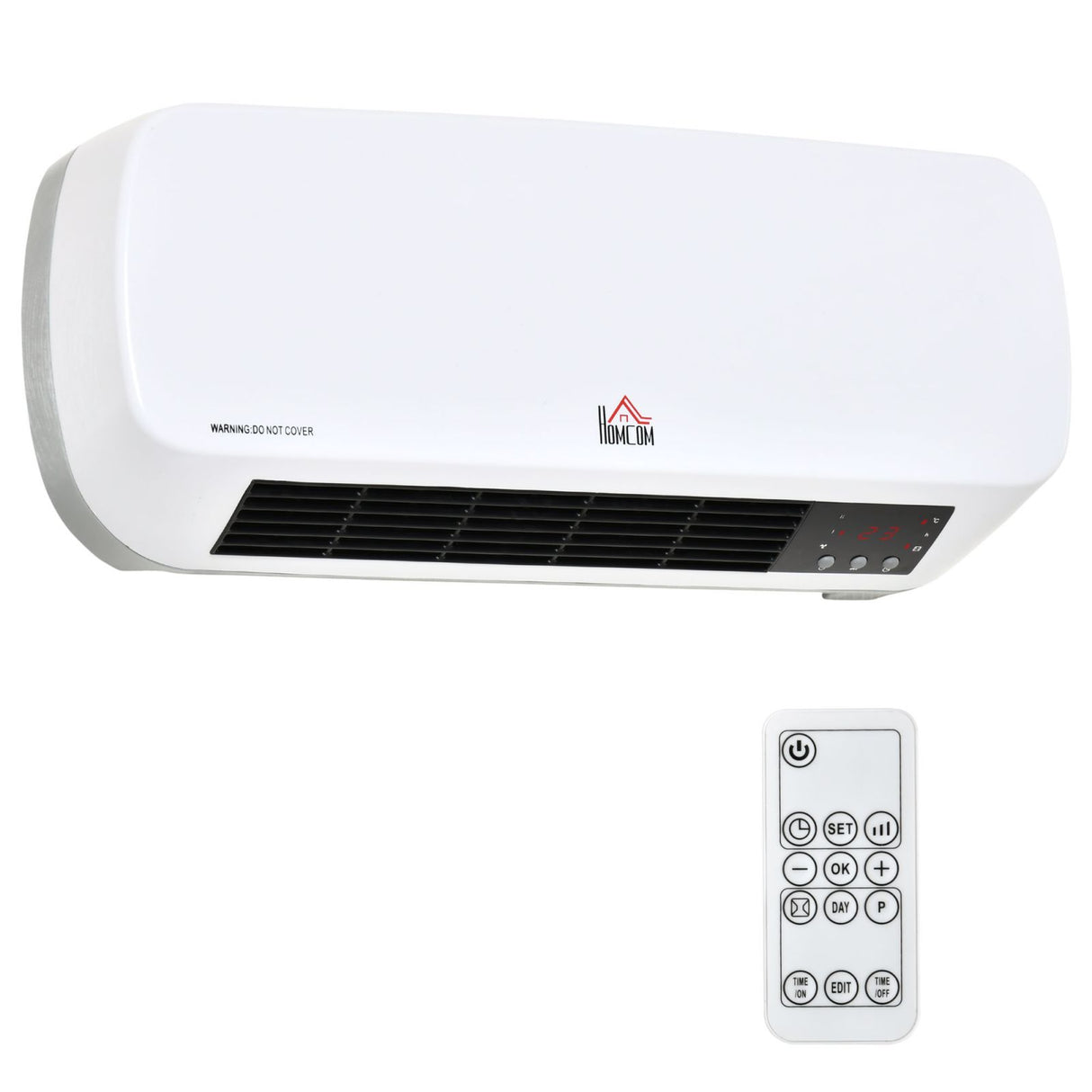 easycomfort easycomfort stufa elettrica da parete con telecomando temperatura regolabile e timer bianco