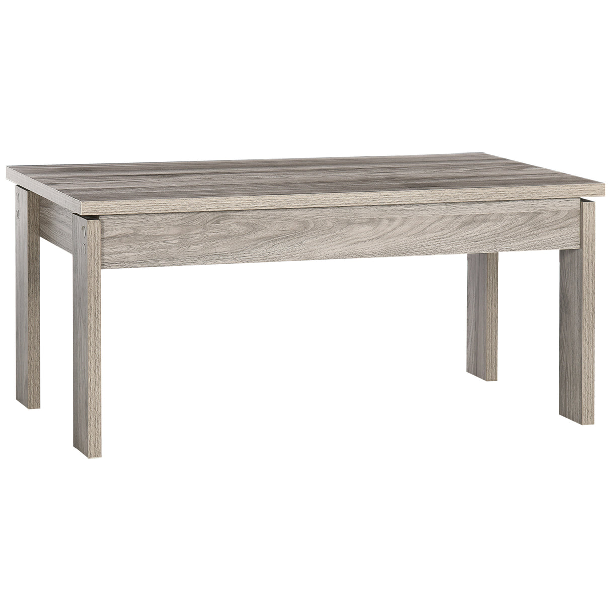 easycomfort easycomfort tavolino basso da caffe in truciolato grigio per soggiorno e studio con piano rettangolare e 4 gambe 100x55x45 cm