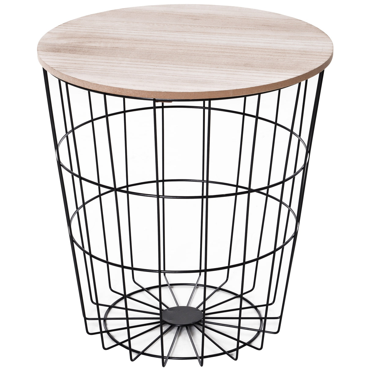 easycomfort easycomfort tavolino contenitore rotondo in legno e metallo nero 39 5x43cm ean 8054111841214