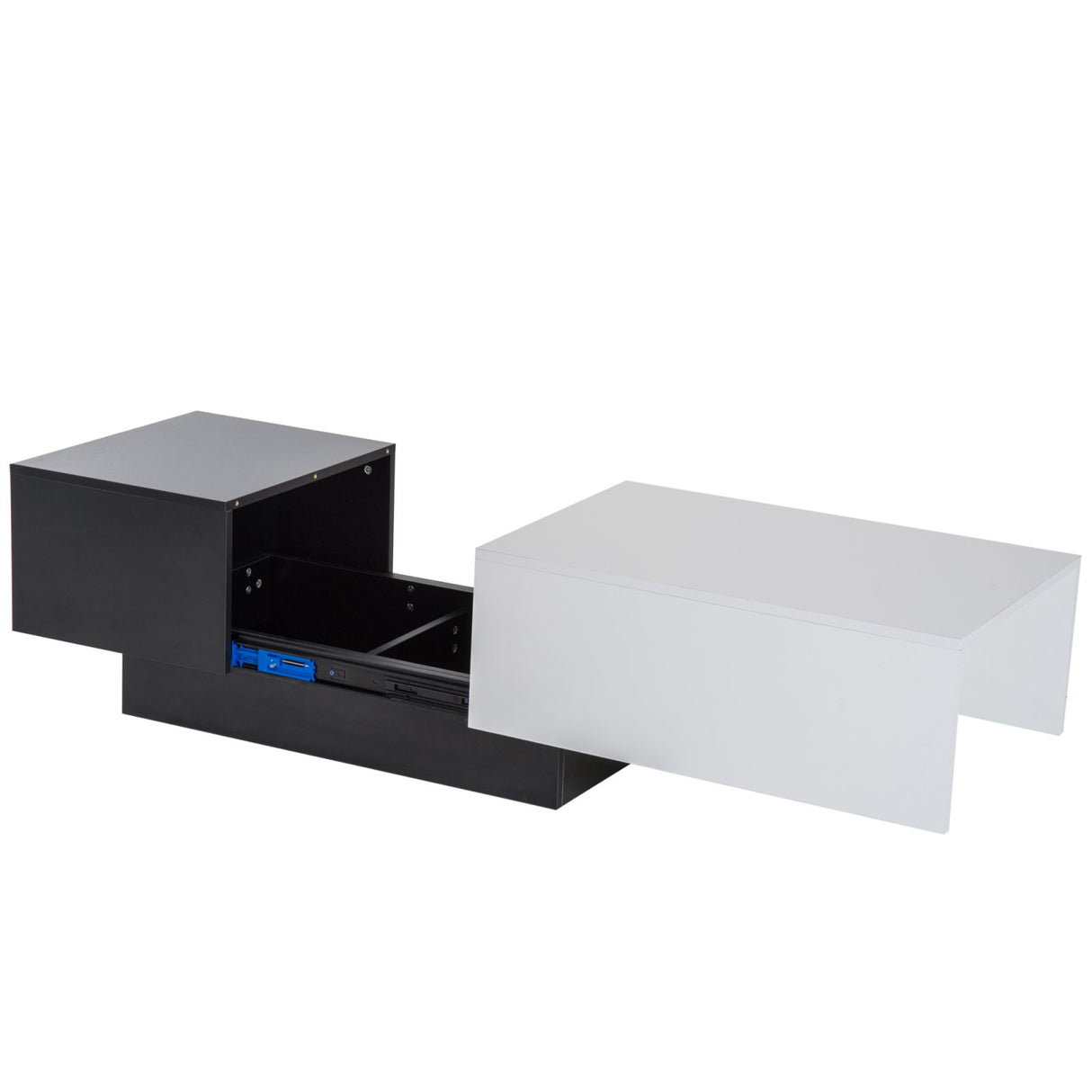 easycomfort easycomfort tavolino da soggiorno estendibile bianco e nero 51x140x116 160cm ean 8055776912639