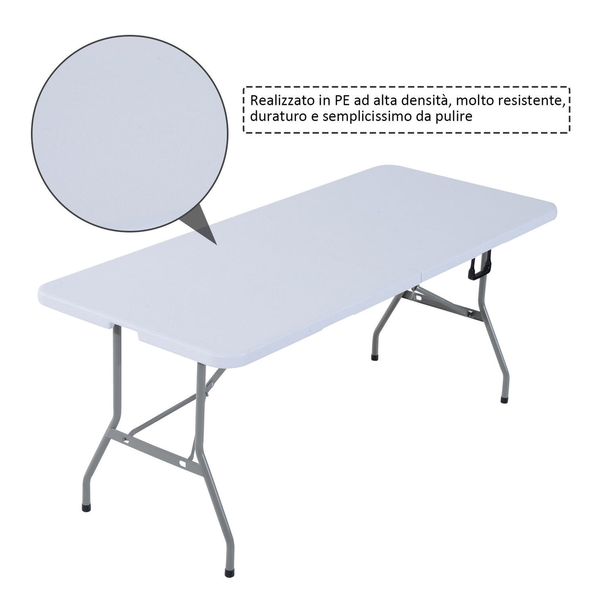 easycomfort easycomfort tavolo da campeggio pieghevole portatile picnic richiudibile in valigia in pe 180 x 74 x 74cm ean 8054111840965