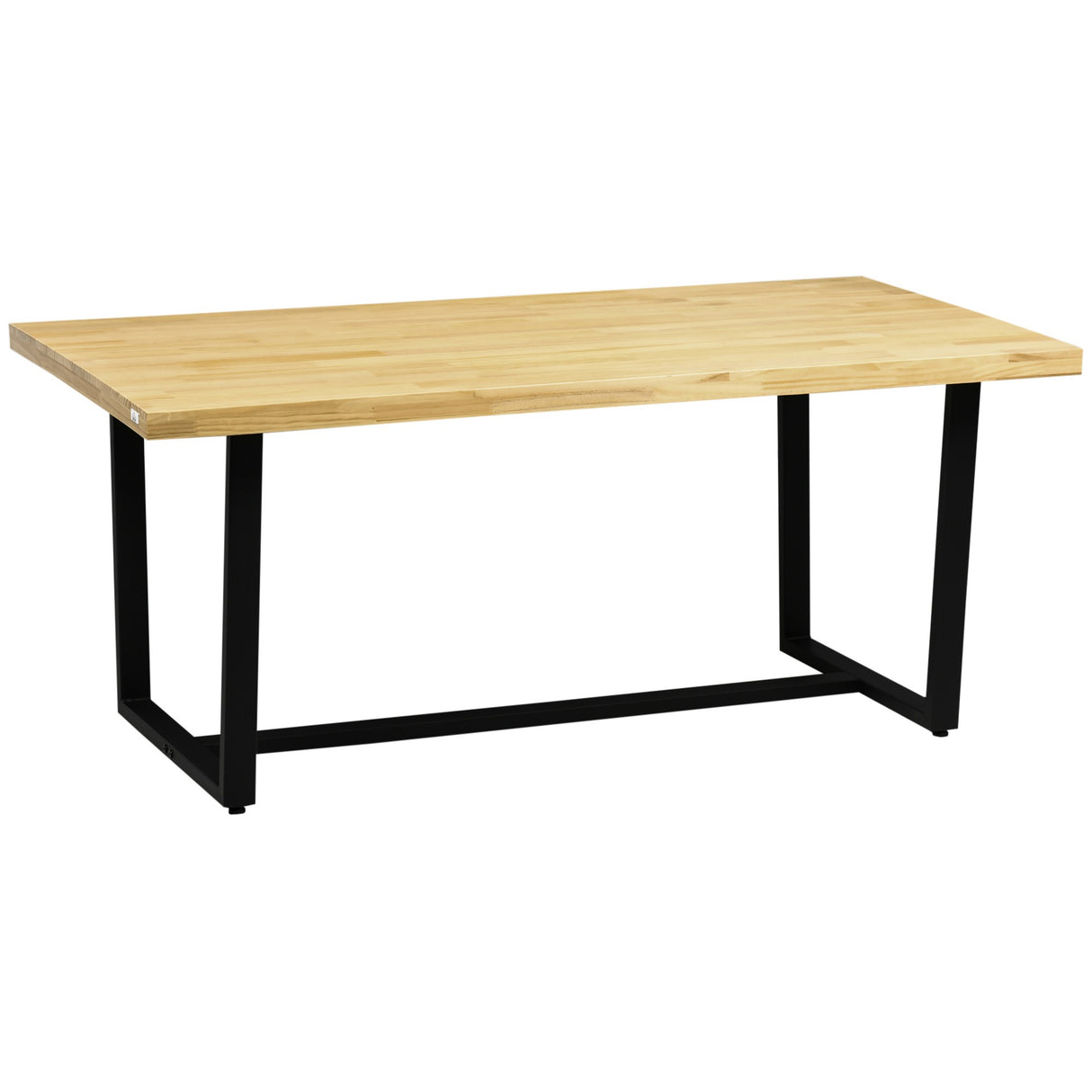 easycomfort easycomfort tavolo da pranzo per 6 persone in legno con base in acciaio e piedini regolabili 180x90x76cm