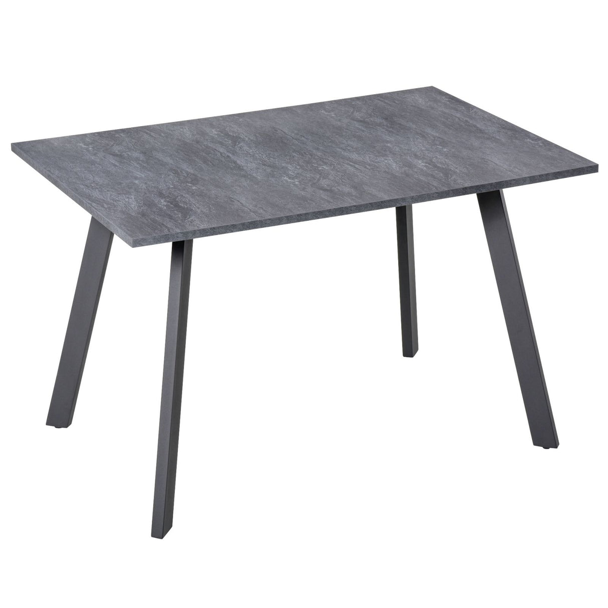 easycomfort easycomfort tavolo da pranzo rettangolare in mdf e metallo grigio scuro 120x80x76cm