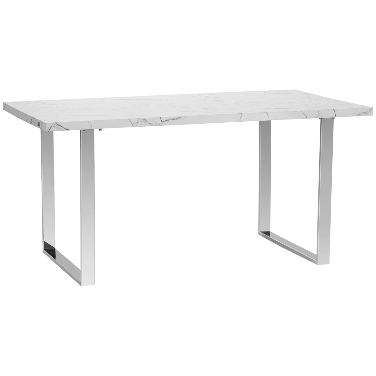 easycomfort easycomfort tavolo da pranzo rettangolare per 6 8 persone effetto marmo 160x90x75cm bianco