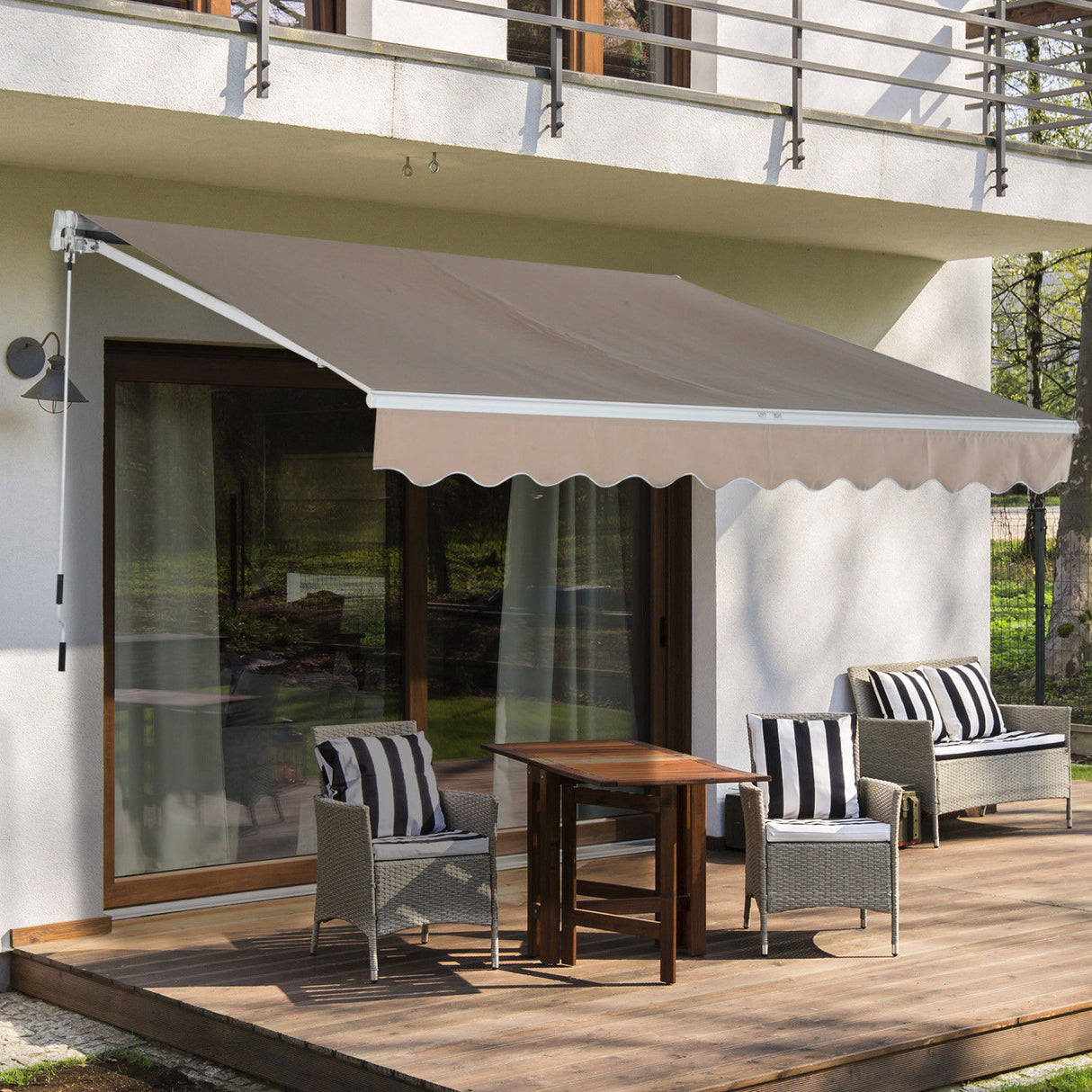 easycomfort easycomfort tenda a braccio da sole avvolgibile manuale in poliestere impermeabile 295 x 200cm ean 8055776916163