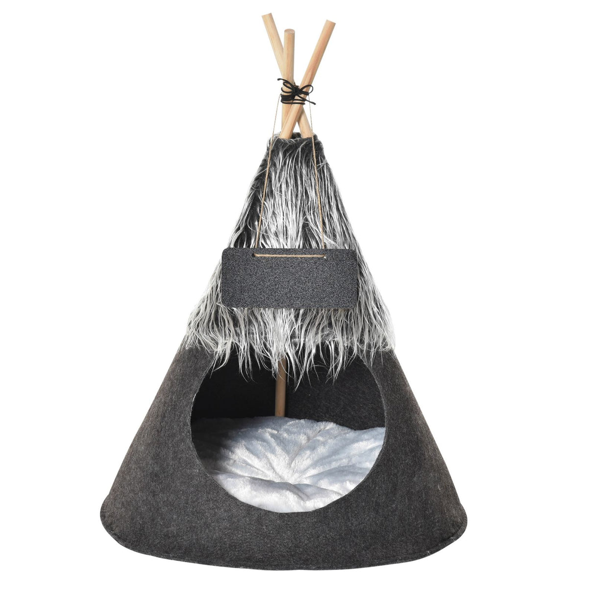 easycomfort easycomfort tenda cuccia per cani e cani piccoli da interno teepee grigio 50x70cm