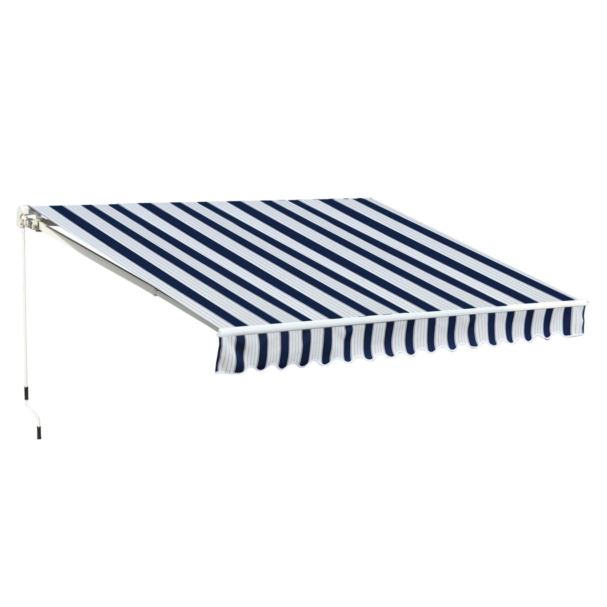 easycomfort easycomfort tenda da sole a bracci per esterno con manovella metallo e poliestere 3x2 5m blu e bianco