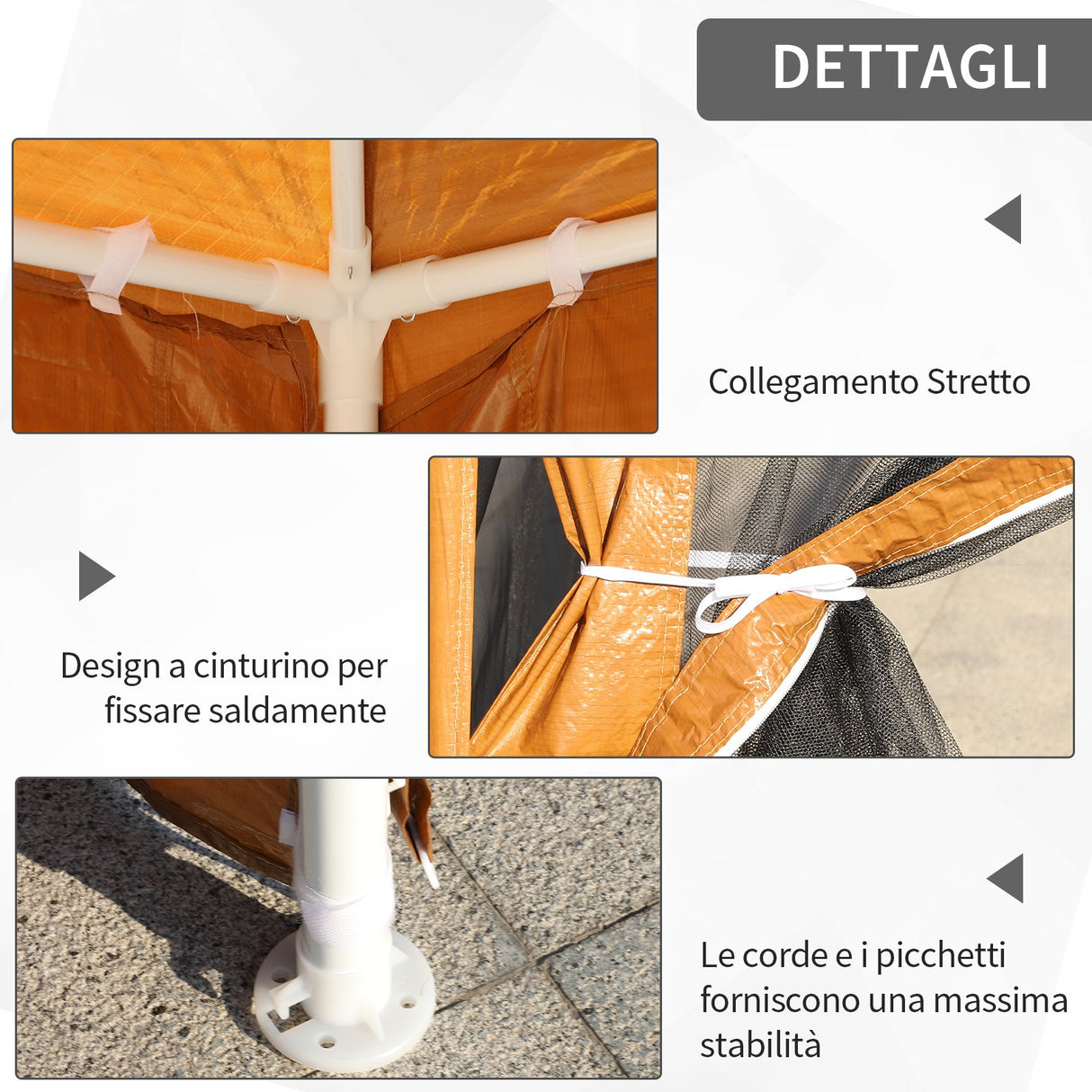 easycomfort easycomfort tenda gazebo da giardino pieghevole con zanzariera in metallo e pe 395x295cm marrone ean 8054144136578