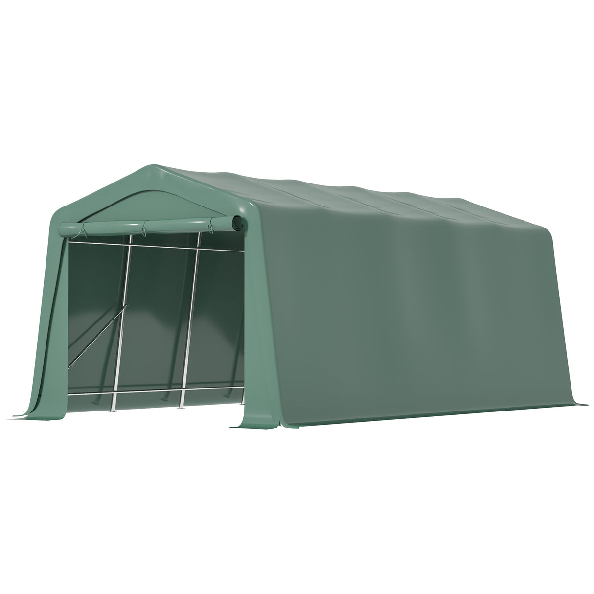 easycomfort easycomfort tendone da giardino per auto con ingresso a cerniera e picchetti 600x255 310x255cm verde