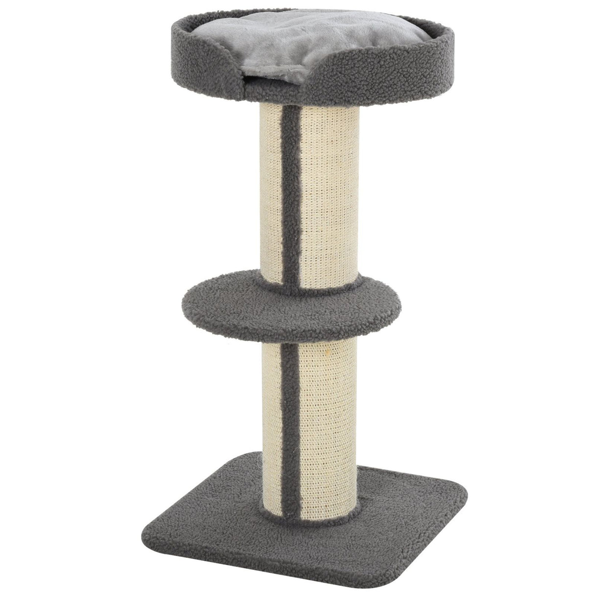 easycomfort easycomfort tiragraffi ad albero per gatti con cuccia cuscino rivestimento grigio e pali in corda sisal ean 8054111842853