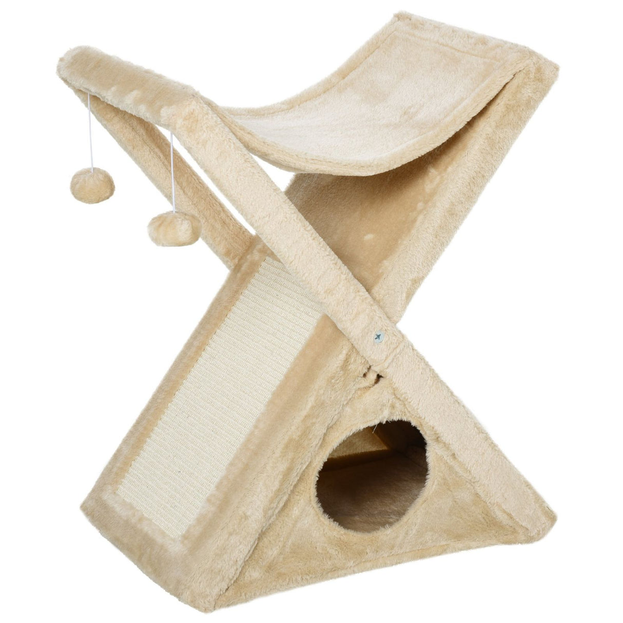 easycomfort easycomfort tiragraffi per gatti pieghevole con casetta amaca e tappetino per unghie giallo 54 5x32x65cm ean 8054111848183