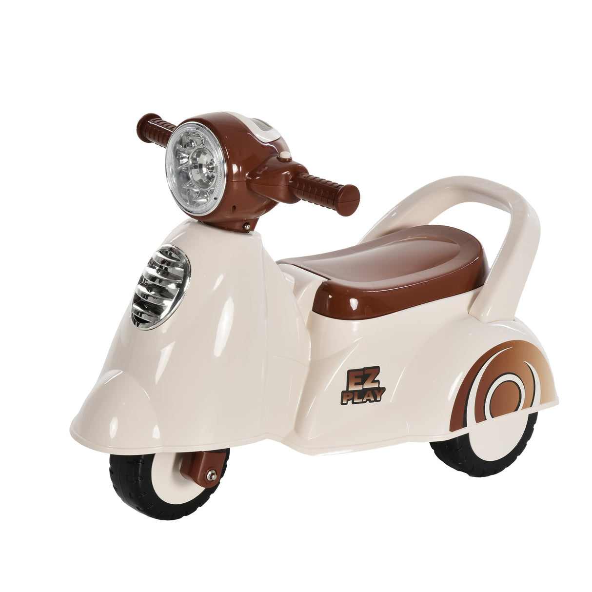 easycomfort easycomfort triciclo motorino giocattolo per bambini 18 36 mesi senza pedali con luci e suoni realistici beige e marrone