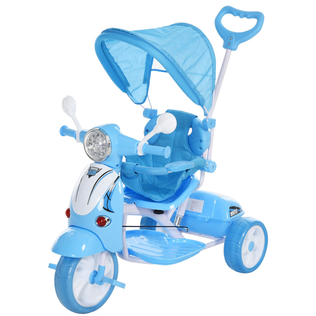 easycomfort easycomfort triciclo passeggino azzurro a forma di moto per bambini 18 72 mesi con tettuccio rimovibile