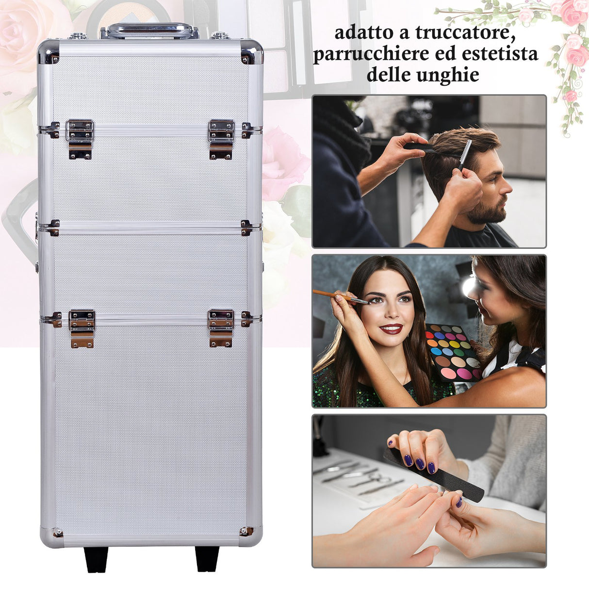 easycomfort easycomfort trolley make up artist professionale beauty case trucco in alluminio ean 8055776914862
