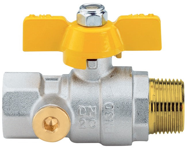 enolgas valvola a sfera enolgas arresto con farfalla con presa pressione per gas maschio femmina modello 1 codice s1438n36 ean 8010660119730