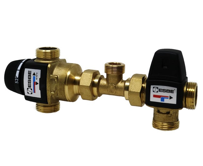 esbe kit per integrazione solare termico esbe antiscottatura dellacqua uscente regolazione 35 60c 34 taratura dev regolabile da 42 a 52c cod 315250 ean 7330193045285