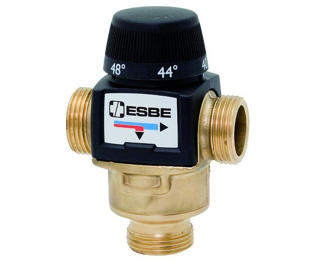 esbe valvola deviatrice esbe termostatica a tre vie taratura variabile modello 1 regolabile da 42 52c codice 31580100 ean 7330193046053