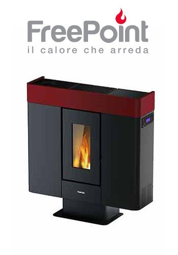 freepoint stufa a pellet freepoint modello moon 10 kw colore bordeaux