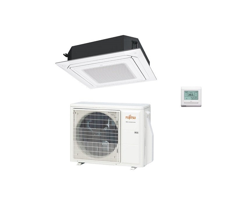 fujitsu climatizzatore condizionatore fujitsu cassetta 4 vie serie kr circular flow 18000 btu r 32 cod 3ngf88350 a white auxg18krlb novita