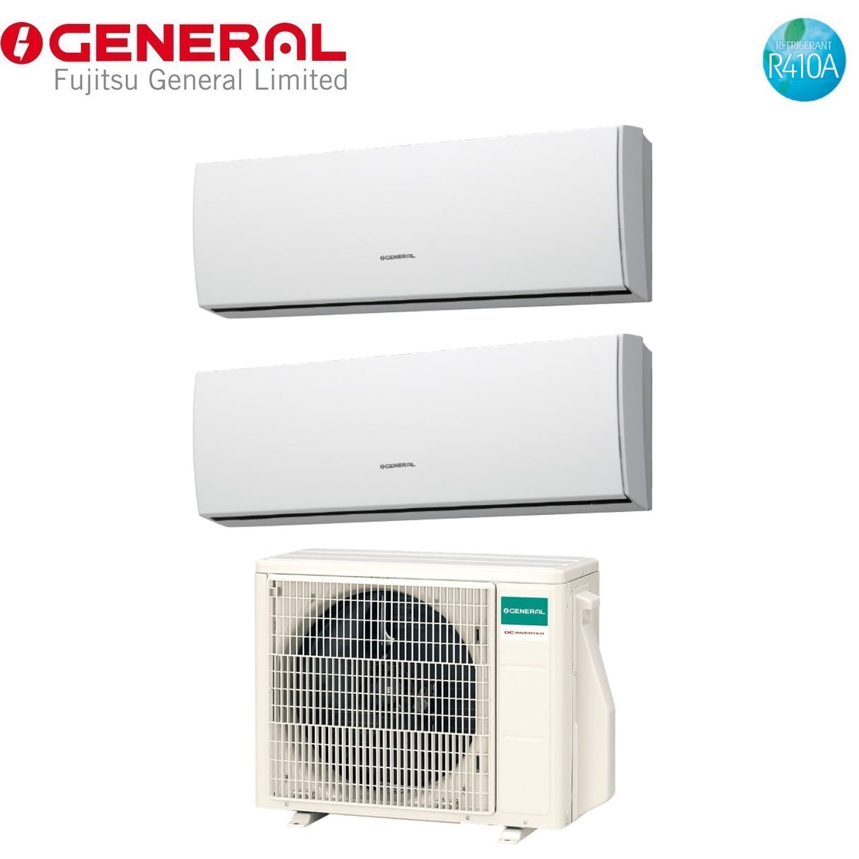 general fujitsu climatizzatore condizionatore general fujitsu dual split inverter serie luca 99 con aohg14lac2 r 410 90009000 ean 8059657011923